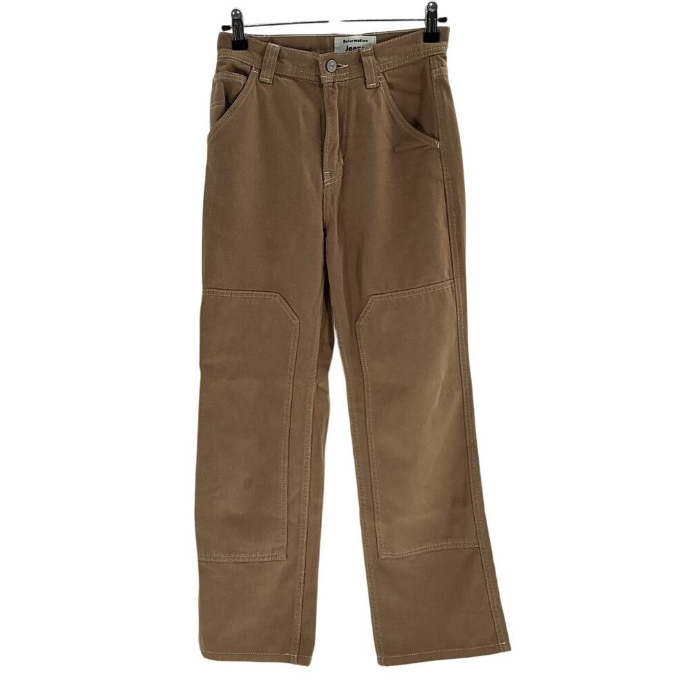Reformation Structured Soft Coffee Harrison Carpenter Pants Size 24 - Picture 2 of 4